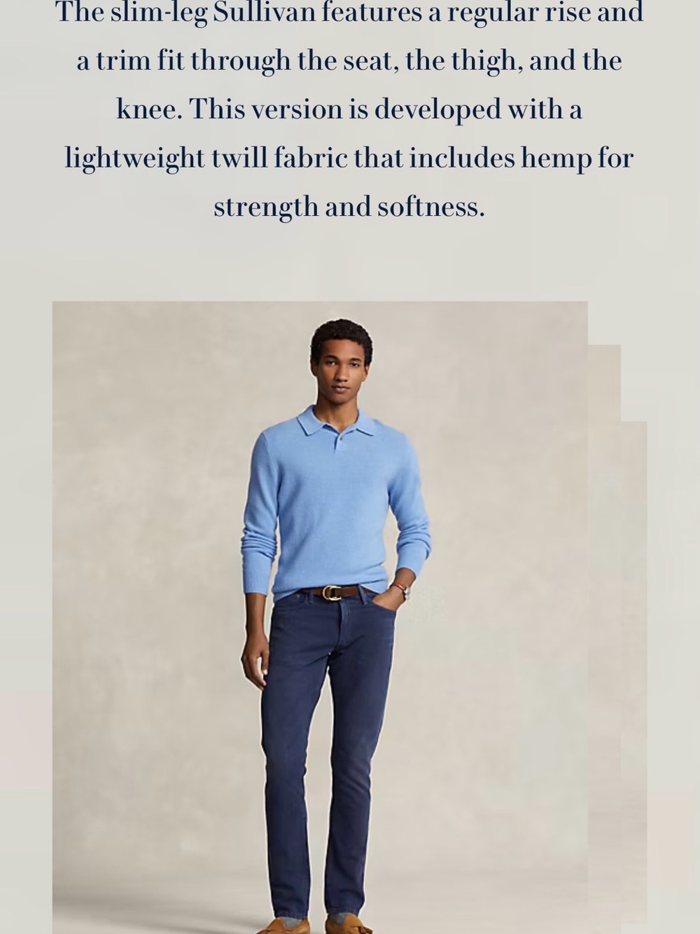Ralph Lauren Polo Men’s Slim Fit Mid Rise Dark Wash Denim Jeans